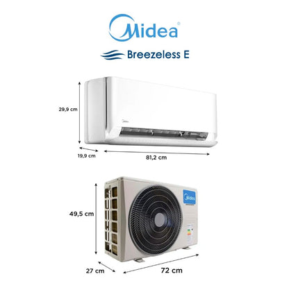 Aire Acondicionado Split Inverter Midea Breezeless Frio-Calor 12000 BTU + WiFi + Instalación Básica