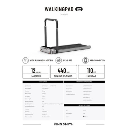 Trotadora Kingsmith WalkingPad R2 V2 12km/h Motor 1,2 CV Hasta 100Kg