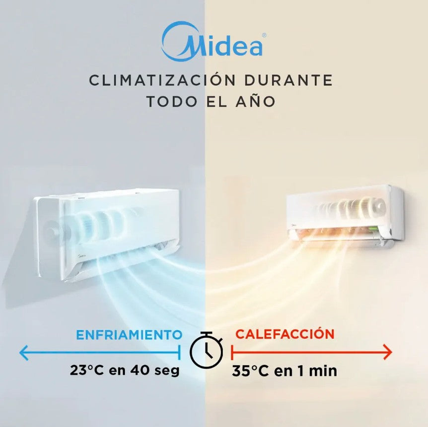 Aire Acondicionado Split Inverter Midea Breezeless Frio-Calor 12000 BTU + WiFi + Instalación Básica