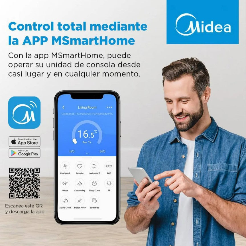 Aire Acondicionado Midea Consola Xtreme Heat Inverter Frio-Calor 18000 BTU + WiFi + Instalación Básica