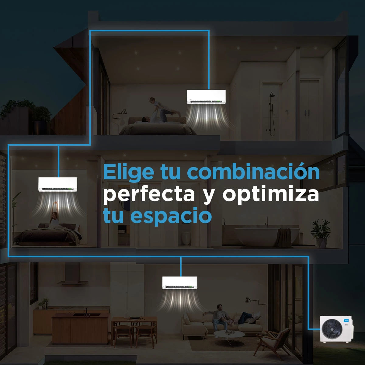 Multisplit Breezeless 2x9000+12000 BTUh con Wi-Fi + Instalación